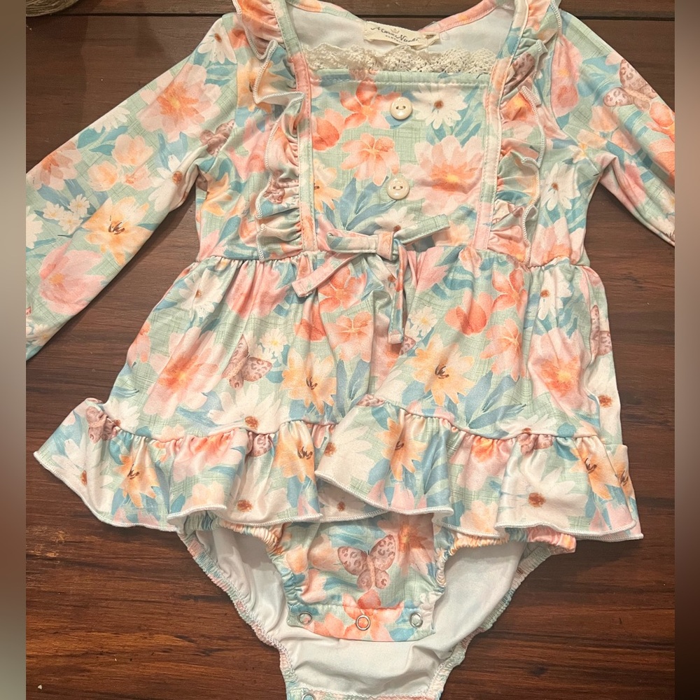 Floral Long Sleeve Baby Romper